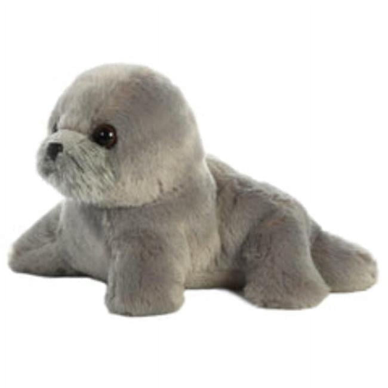 AURORA WORLD Aurora - Small Gray Mini Flopsie - 8" Harpo Seal - Adorable Stuffed Animal