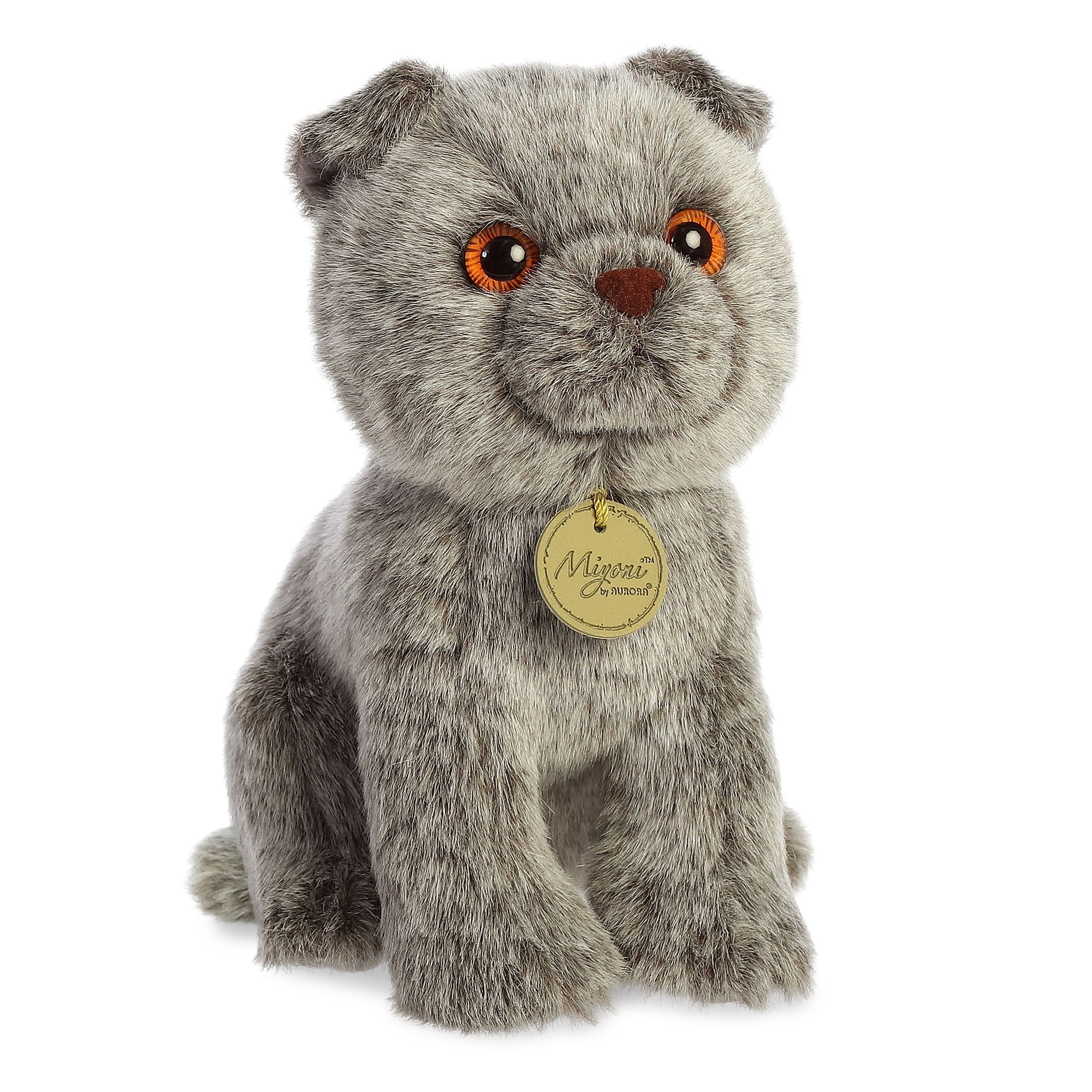 Aurora - Small Gray Miyoni - 9 Scottish Fold - Adorable Stuffed Animal 