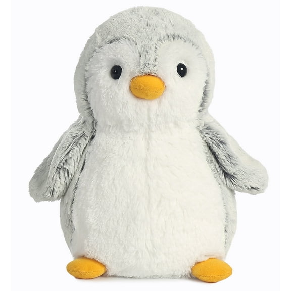 Aurora - Small Gray PomPom Penguin - 8.5" Gray - Playful Stuffed Animal