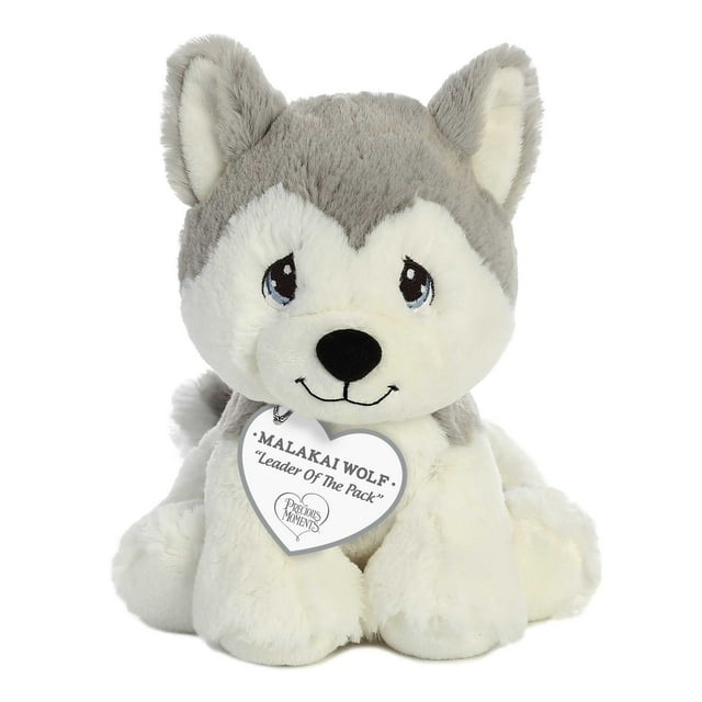 Aurora - Small Gray Precious Moments - 8.5" Malakai Wolf - Inspirational Stuffed Animal ...