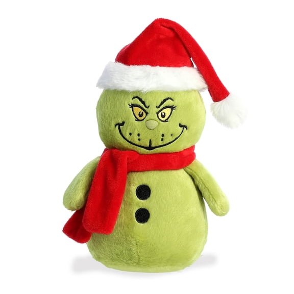 Aurora - Small Green Dr. Seuss - 8" Grinch Snowman - Whimsical Stuffed Animal