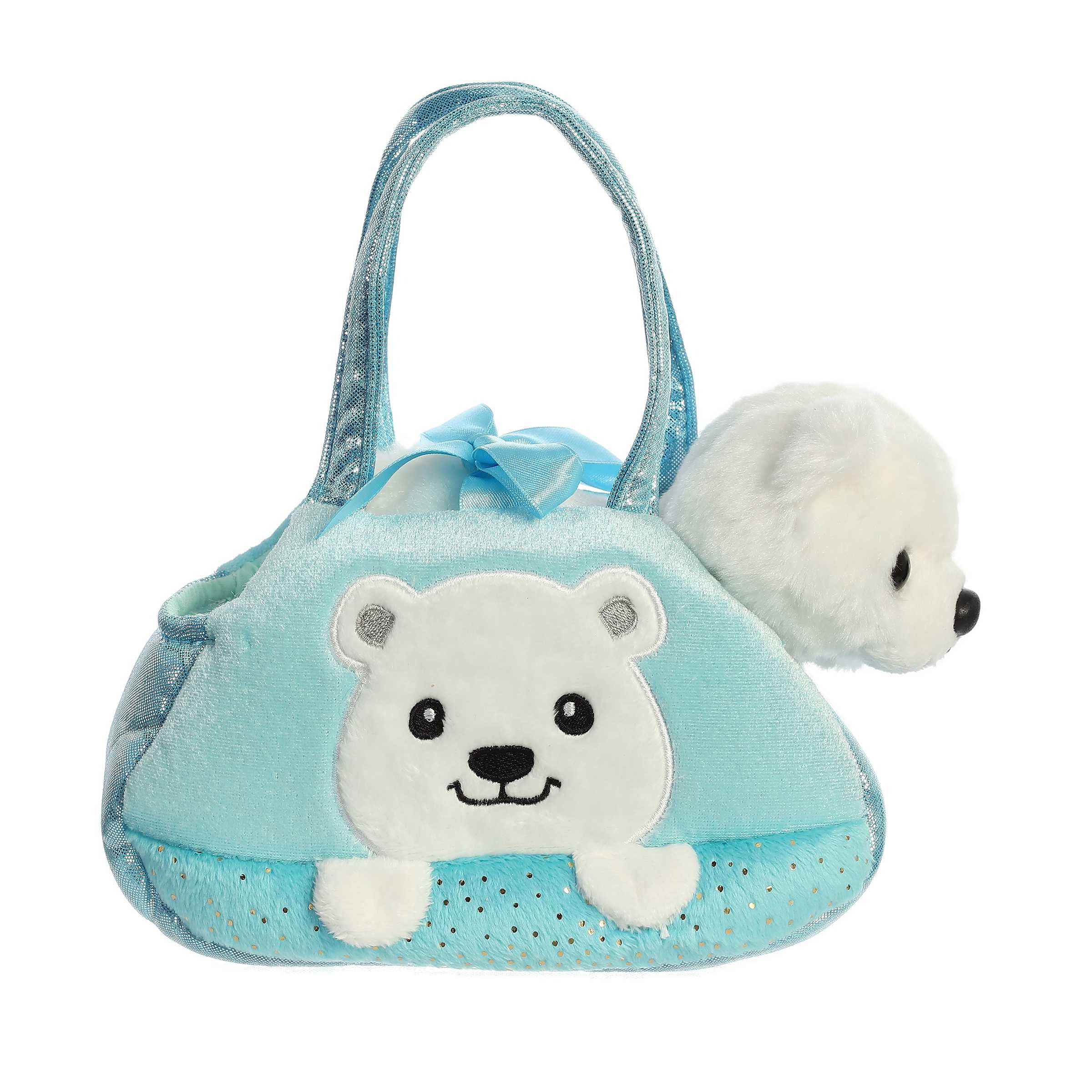 Aurora - Small Multi-Color Fancy Pals - 7" Peek-A-Boo Polar Bear - Fashionable Stuffed Animal ...