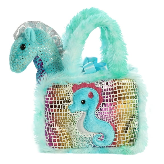 Aurora - Small Multicolor Fancy Pals - 7.5" Seahorse - Fashionable Stuffed Animal
