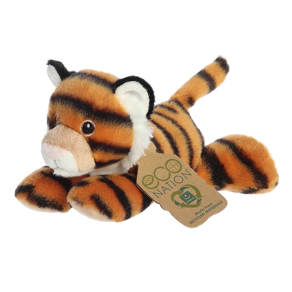 Aurora - Small Orange Eco Nation - Eco Softies 8" Tiger - Responsibly Made Stuffed Animal
