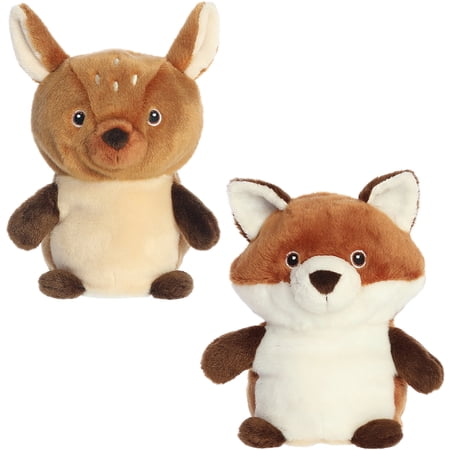 Aurora - Small Orange Eco Nation - Reversible Eco Pairs 6.5" Fawn and Fox - Responsibly Made Stuffed Animal