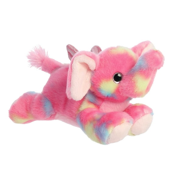 Aurora - Small Pink Bright Fancies - 8" Candyapple Elephant - Vibrant Stuffed Animal