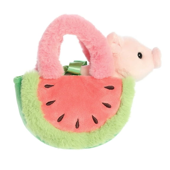 Aurora - Small Pink Fancy Pals - 8" Watermelon Piglet - Fashionable Stuffed Animal