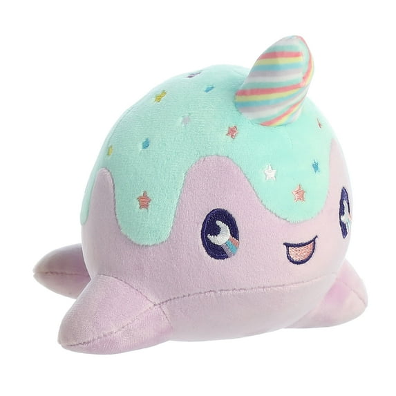 Aurora - Small Purple Tasty Peach - 8" Pastel Lollipop Nomwhal - Enchanting Stuffed Animal