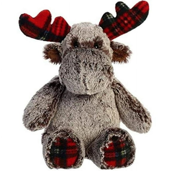 Aurora - Small Red Holiday - 9" Tartan Moose - Festive Stuffed Animal