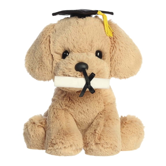Aurora - Small Tan Commemorative Stuffed Animal - 8" Grad Retriever Pup - Graduation