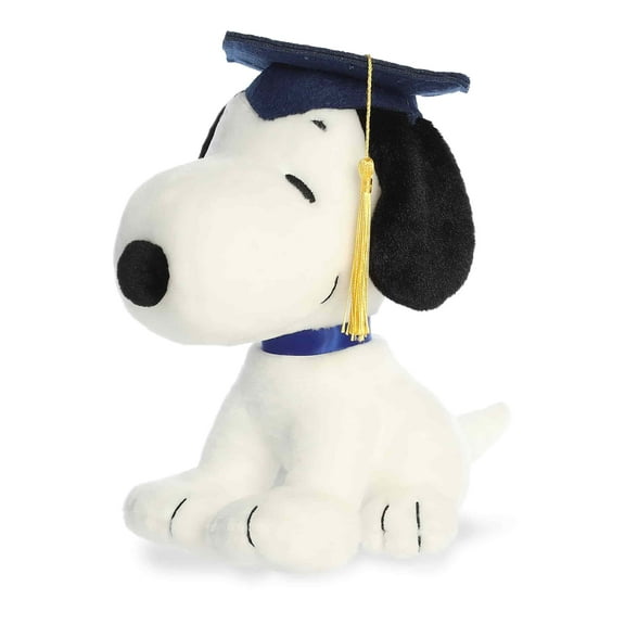 Aurora - Small White Adorable Stuffed Animal - 9" Graduation Snoopy - Peanuts