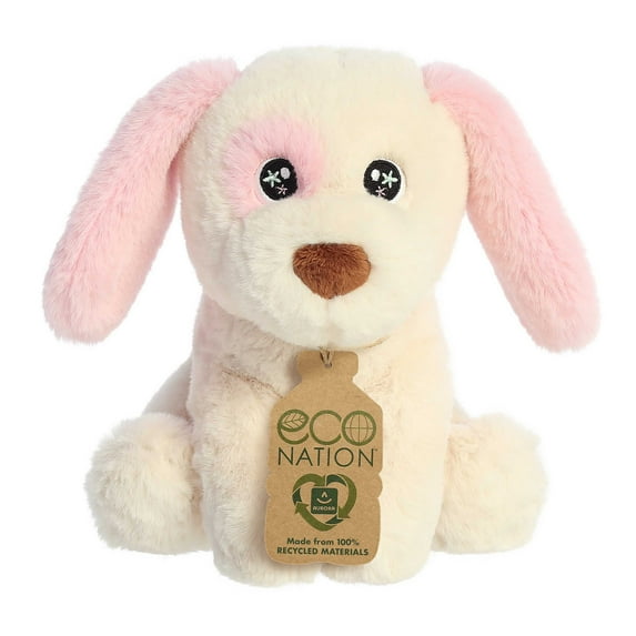 Aurora - Small White Eco Nation - 8.5" Peach Puppy - Eco-Friendly Stuffed Animal
