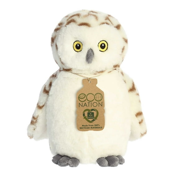 Aurora - Small White Eco Nation - 9" Snowy Owl - Responsibly Made Stuffed Animal