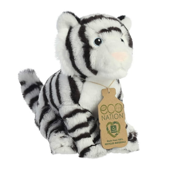 Aurora - Small White Eco Nation - 7.5" White Tiger - Responsibly Made Stuffed Animal
