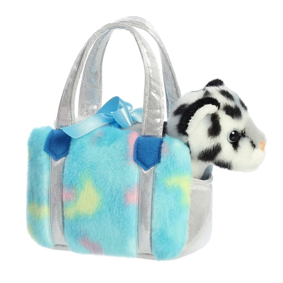 Aurora - Small White Fancy Pals - 6" Blueberry Snow Leopard - Fashionable Stuffed Animal