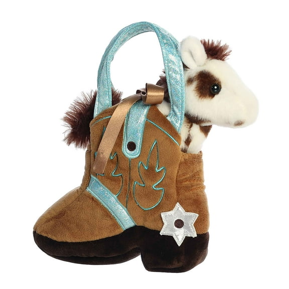 Aurora - Small White Fancy Pals - 7.5" Giddyup Boot - Fashionable Stuffed Animal