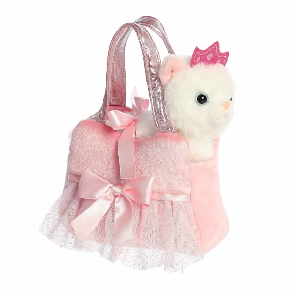 Aurora - Small White Fashionable Stuffed Animal - 7" Princess Kitty Tutu - Fancy Pals