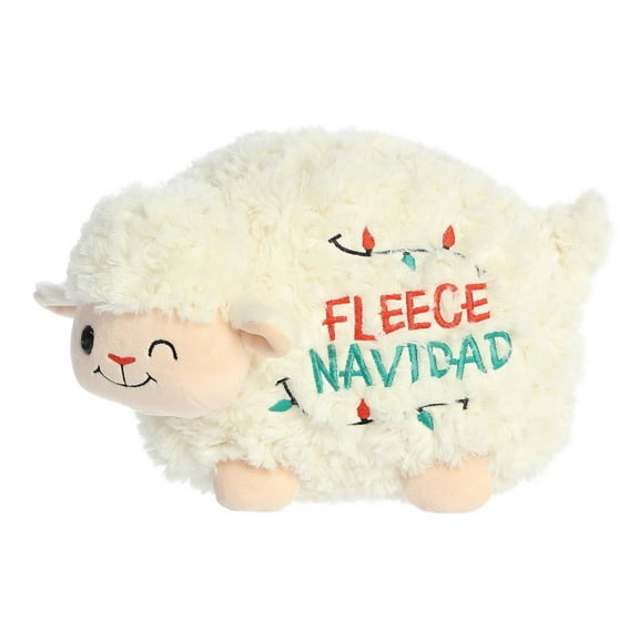 Aurora - Small White JUST SAYIN' - 9" Fleece Navidad Sheep - Festive Stuffed Animal