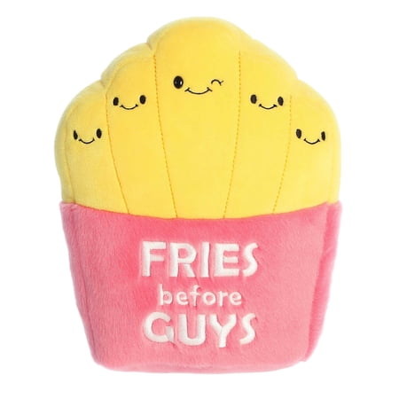 Aurora - Small Yellow JUST SAYIN' - 9" Fries Before Guys - Witty Stuffed Animal
