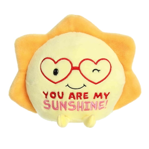 Aurora - Small Yellow Witty Stuffed Animal - 9.5" You Are My Sunshine Sun - JUST SAYIN'