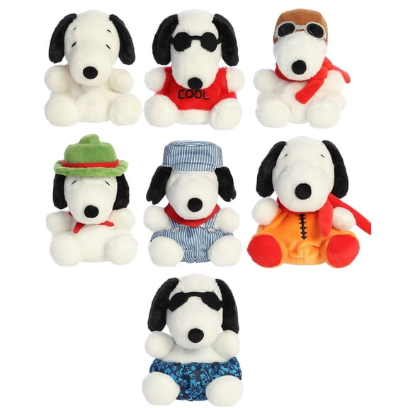 Aurora Snoopy 5 inch Palm Pal 7 Pc Bundle w/ Joe Cool,Ace,Scout,Engineer,Astronaut,Surfer