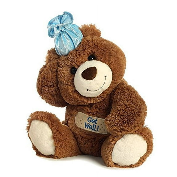 Aurora? Snuggly Get Well Bear Stuffed Animal - Comforting Companion - Imaginative Play - Brown 12 Inches