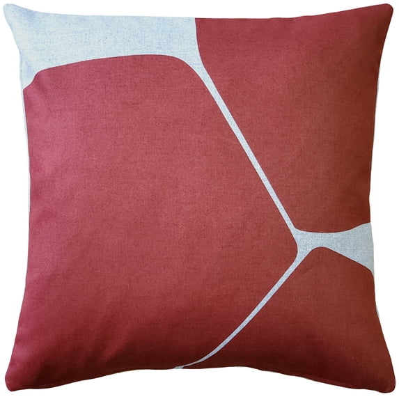 Aurora Spanish Red Throw Pillow 19x19, Complete with Polyfill Pillow Insert