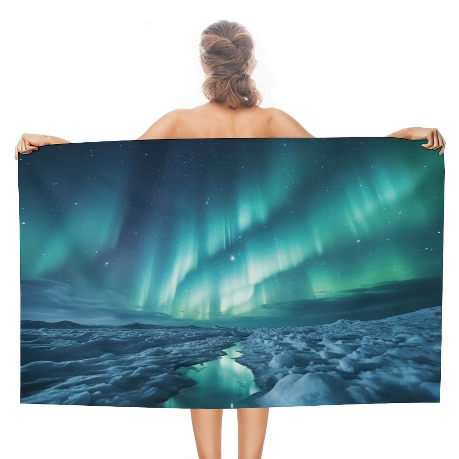 Aurora Starry Sky Beach Towel – with A Unique Design, Extra Large,XL (32”x 63”) for Kids & Adults