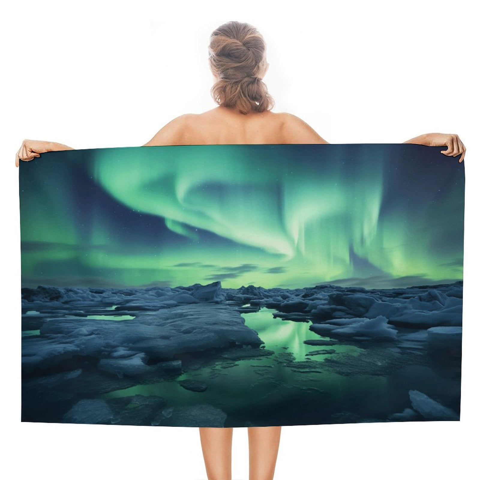 Aurora Starry Sky Beach Towel – with A Unique Design, Extra Large,XL (32”x 63”) for Kids & Adults