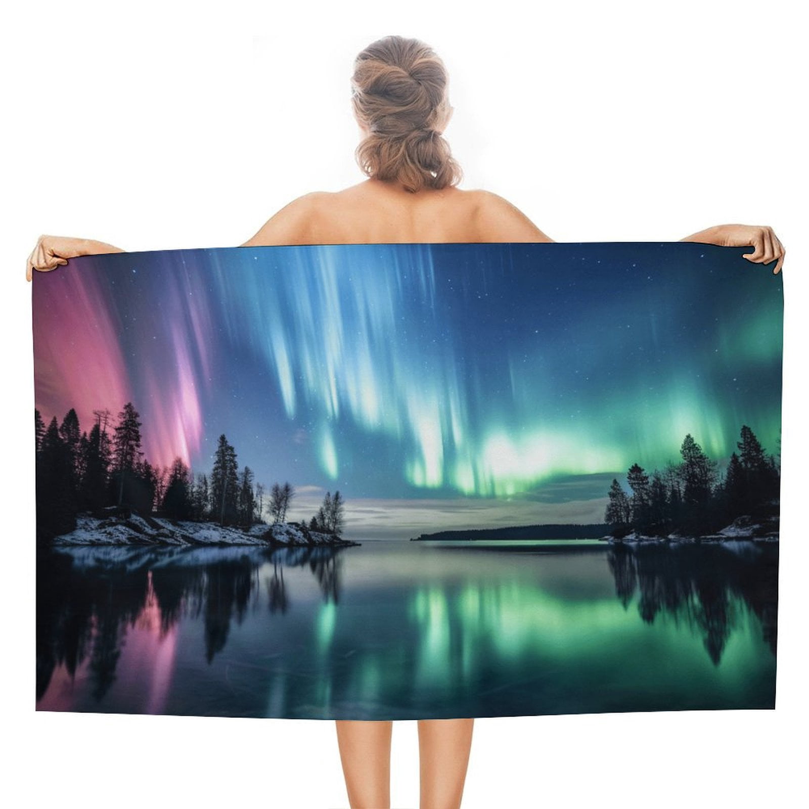 Aurora Starry Sky Beach Towel – with A Unique Design, Extra Large,XL (32”x 63”) for Kids & Adults