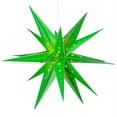 thumbnail image 1 of Aurora Superstar 24" Green Hanging Moravian Star Light LED Lantern Decor, Weatherproof Fold-Flat Plastic Lighted Star, 1 of 6