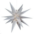 thumbnail image 1 of Aurora Superstar 30" Silver Hanging Moravian Star Light LED Lantern Decor, Weatherproof Fold-Flat Plastic Lighted Star, 1 of 7