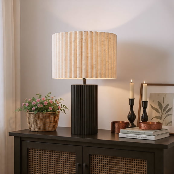 Aurora Table Lamp Beige & Black Table Lamp, Modern Style, Assembly required, PVC, Lighting Table Lamps
