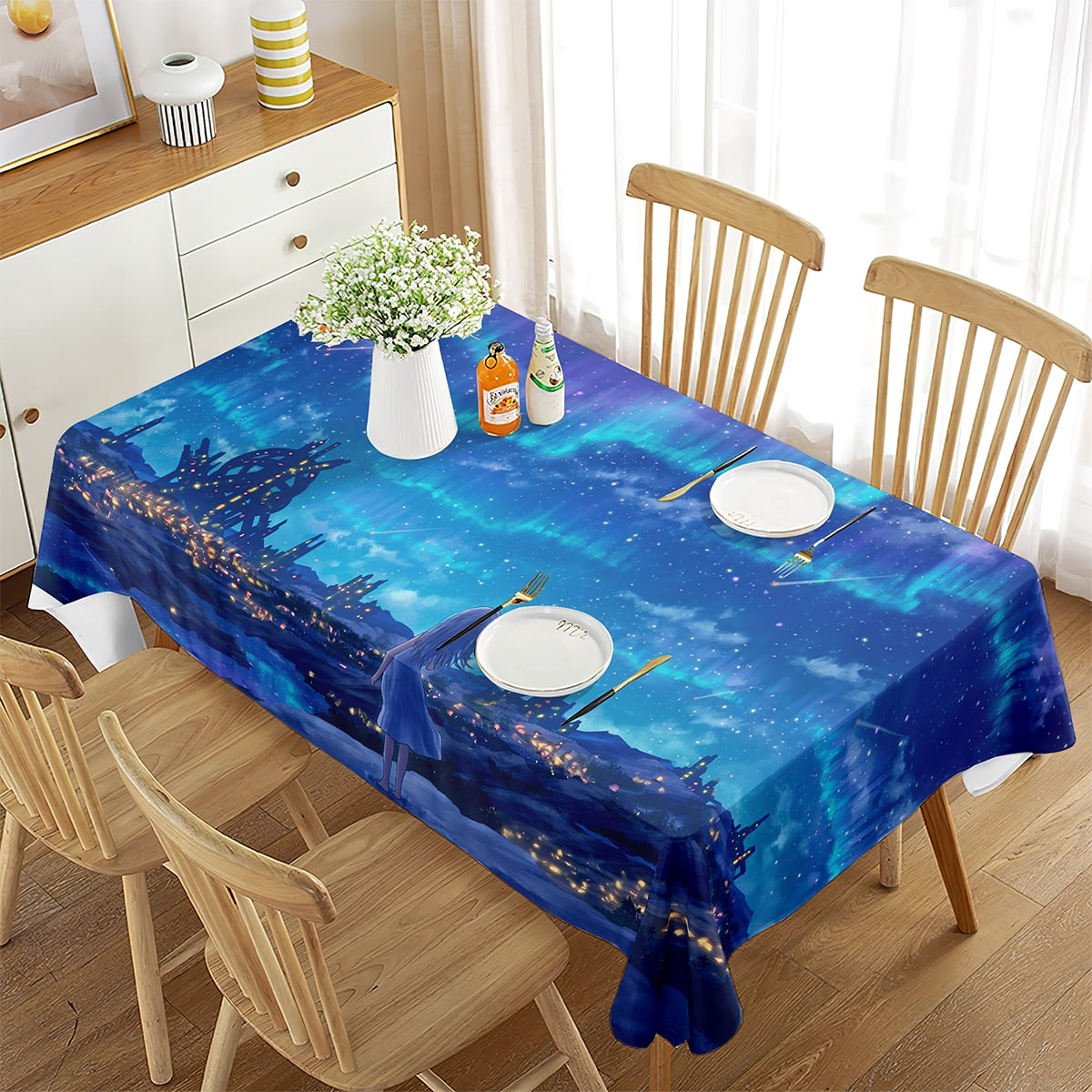 Aurora Tablecloth Beautiful Arctic Natural Landscape for Living Room ...