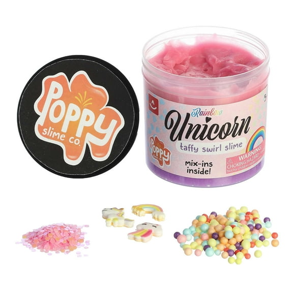 Aurora Toys - Medium Poppy Slime Co. - 11.3oz Unicorn Rainbow Slime - Gooey Toy