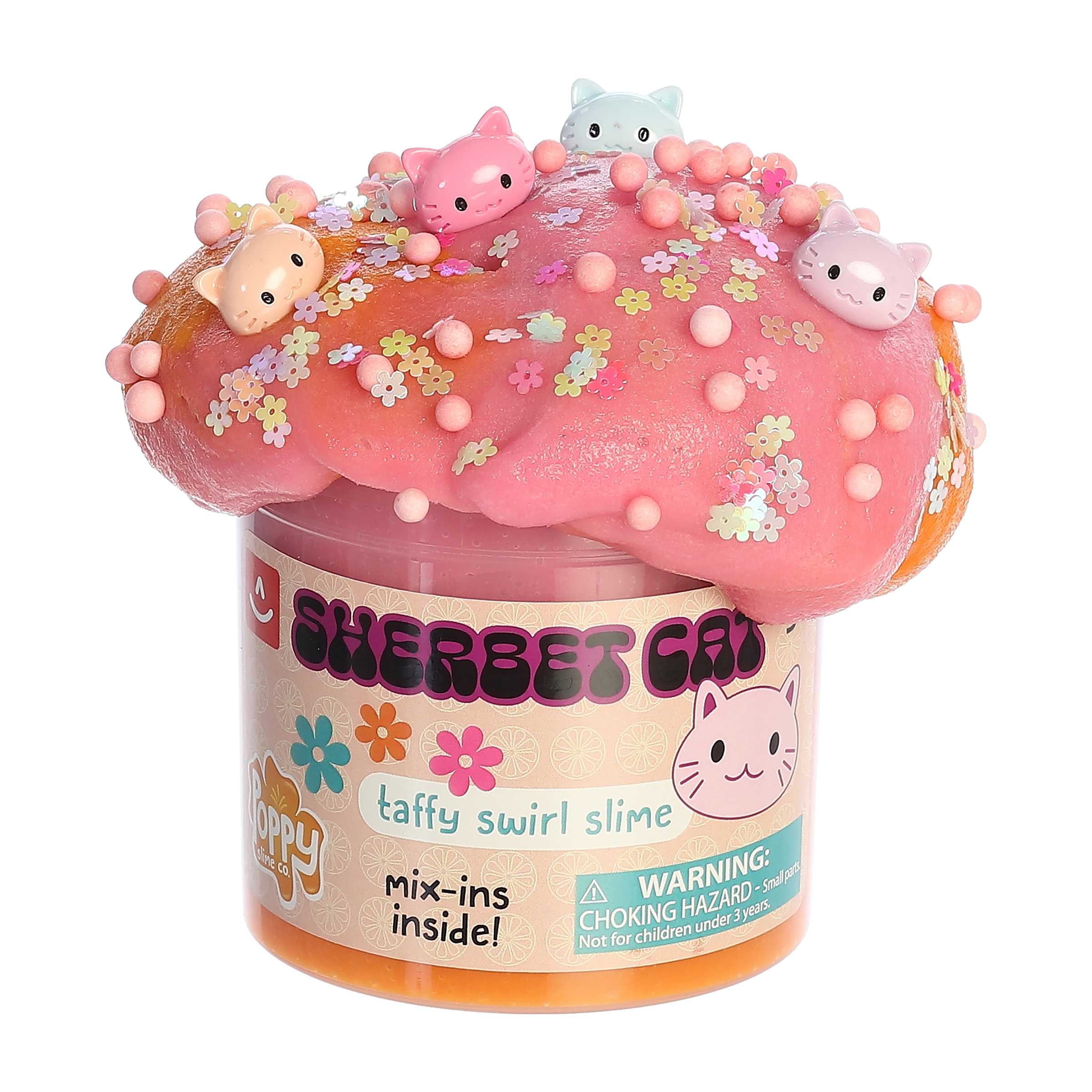 Aurora Toys - Mini Pink Poppy Slime Co. - Sherbet Cat Slime - Gooey Toy