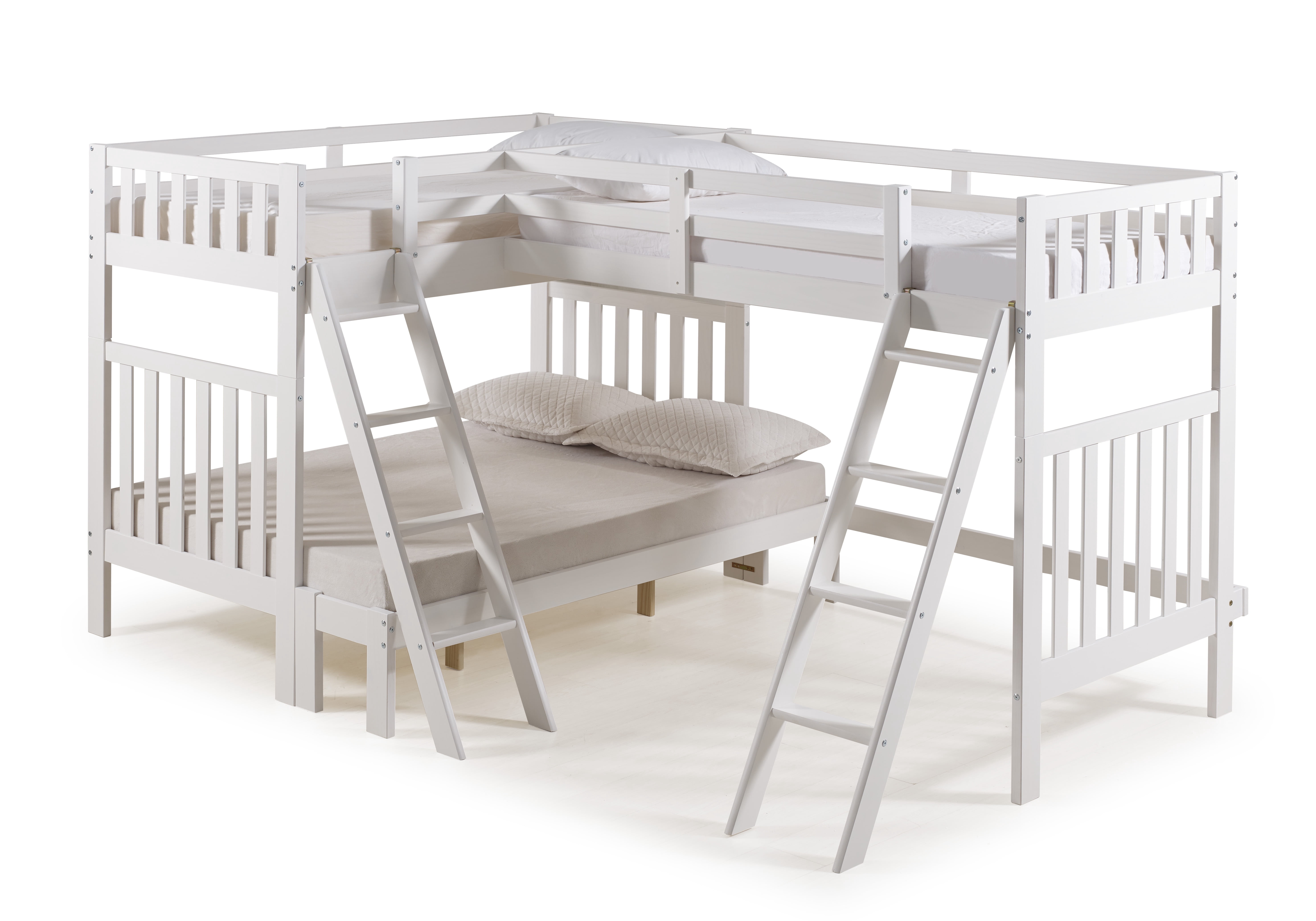 Alaterre Furniture Aurora Twin Over Full Bunk Bed with Tri-Bunk ...