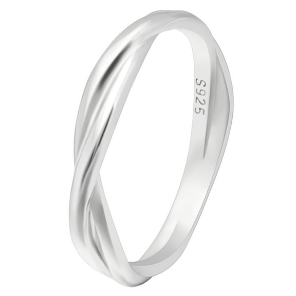 Aurora Twisted Infinity Wedding Band Ring for Women Sterling Silver 3mm Anniversary Ring Size 12 by Ginger Lyne