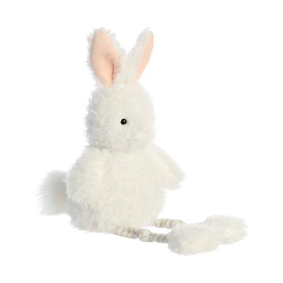 Aurora® Unique Knottingham Friends Bailey Bunny Stuffed Animal - Quirky Charm - Endless Posability - White 16 Inches