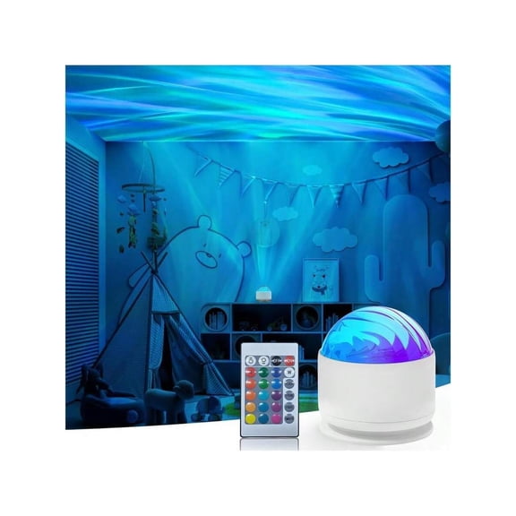 Aurora & Water Ripple 2-In-1 Projector Lamp - 16-Color RGB LED Mood Light With Remote, USB Powered Northern Lights & Ocean Wave Night Light For Bedroom, Party Decor & Meditation | The Perfect Gift