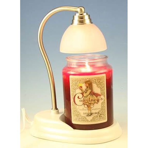 Aurora White Nickel Candle Warmer and Courtneys 26 oz Candle - BABY POWDER
