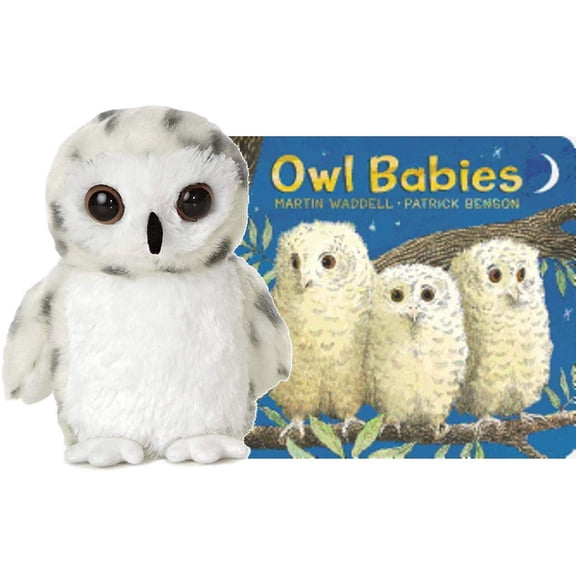 Aurora World 8" Snowy Owl Toy, Small, White Gift Set