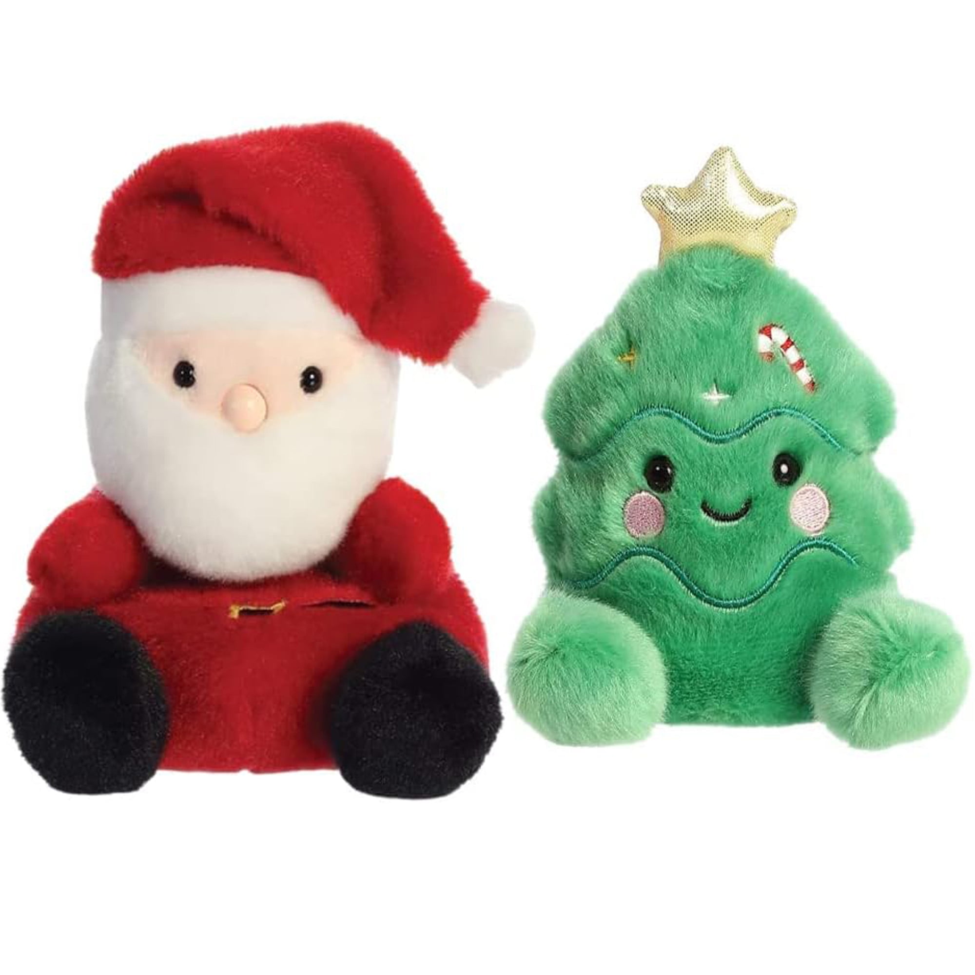 Aurora World Palm Pals 2 Piece Christmas Holiday Plush Bundle, Santa ...