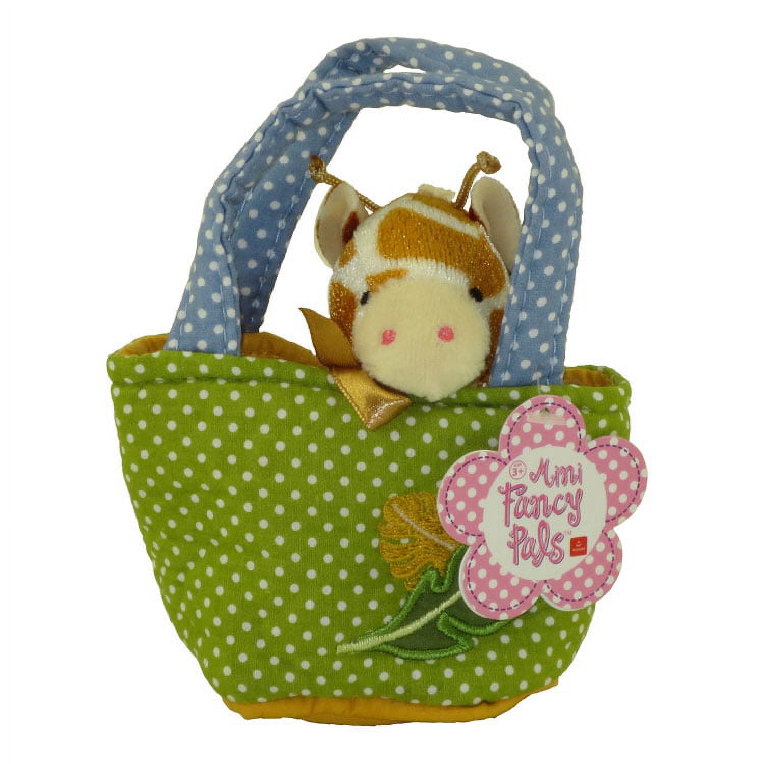 Aurora World Plush - Mini Fancy Pals Pet Carrier - GIRAFFE in Polka Dot with Leaves Carrier 5 inch