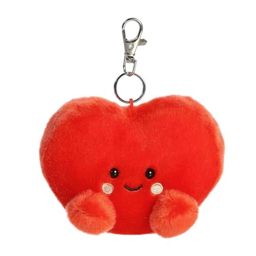 Aurora Adorable Palm Pals Amore Heart Clip-On - Fun Collectible Plush for Kids and Adult Collectors - Perfect for Decorating Rooms and Birthday Gifts - Red 4 Inches