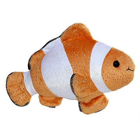 Aurora World Sea Sparkles Plush Coral Clown Fish, 10