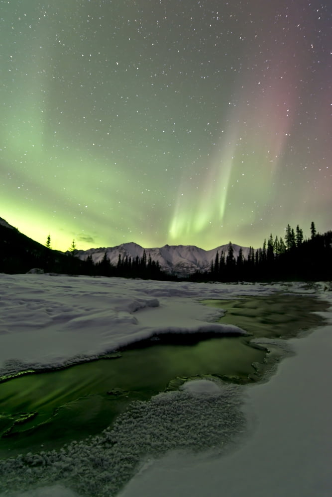 Aurora borealis Annie Lake Yukon Canada Canvas Art - Jonathan TuckerStocktrek Images (12 x 18)
