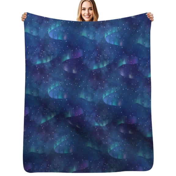 Aurora borealis Art Soft Blanket Travel Bedding Throws Flannel Bedspread Sofa Bed Cover