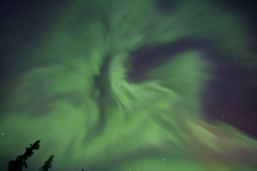 Aurora borealis in clear skies Yukon Canada Canvas Art - Jonathan TuckerStocktrek Images (18 x 12)