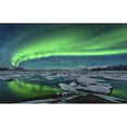thumbnail image 1 of Aurora borealis over the glacial lagoon Jokulsarlon in Iceland Poster Print, 1 of 2